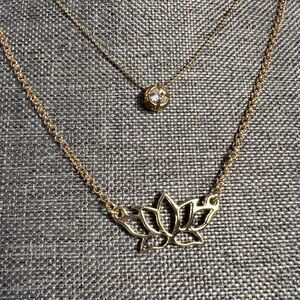 Elegant Gold Lotus Necklace Set